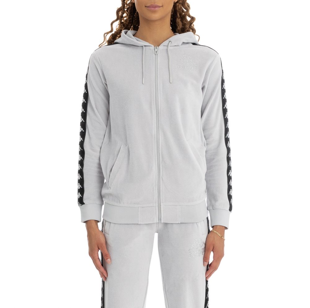 Kappa 222 Banda Stech Zip Hoodie Grey | BL2861397