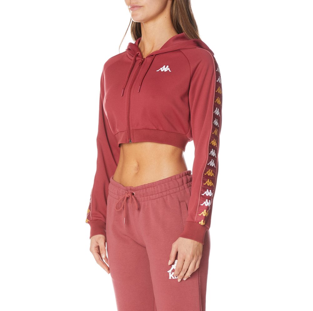 Kappa 222 Banda Tamworth Hoodie Burgundy | IO1643572