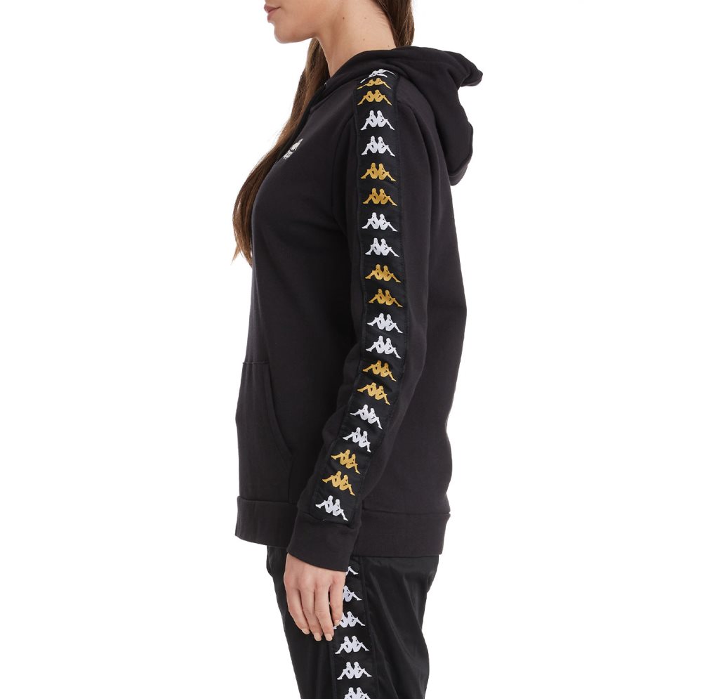Kappa 222 Banda Thebundaberg Hoodie Black | ES7986240