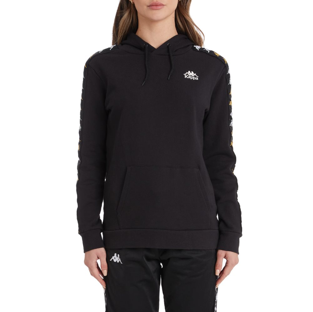 Kappa 222 Banda Thebundaberg Hoodie Black | ES7986240