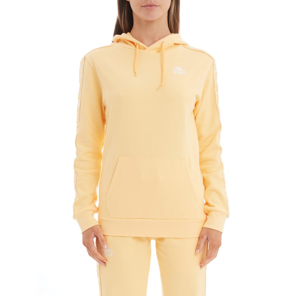 Kappa 222 Banda Thebundaberg Hoodie Light Yellow White | CK8071456