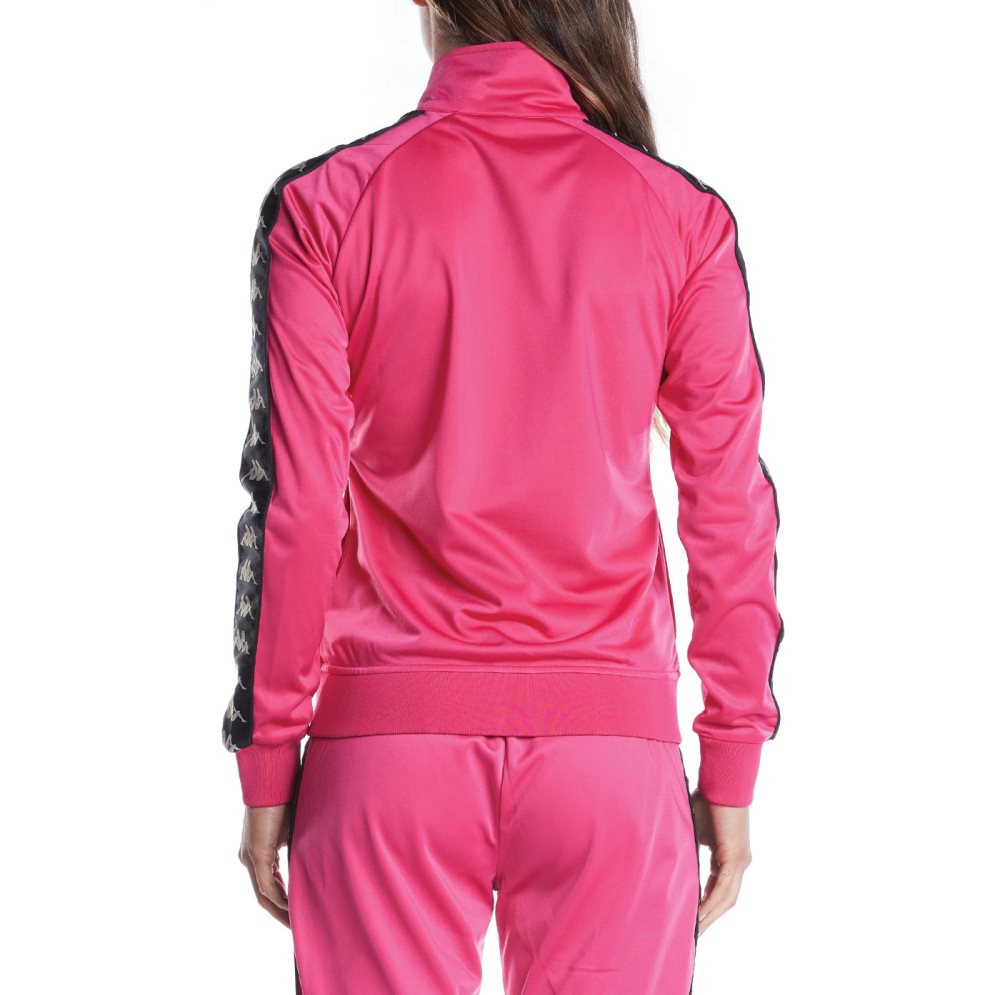 Kappa 222 Banda Wanniston Slim Track Jackets Pink Black | RL0283679