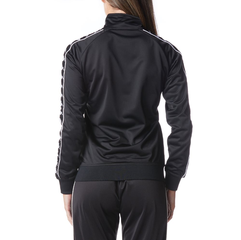 Kappa 222 Banda Wanniston Slim Track Jackets Black White | XQ9462017