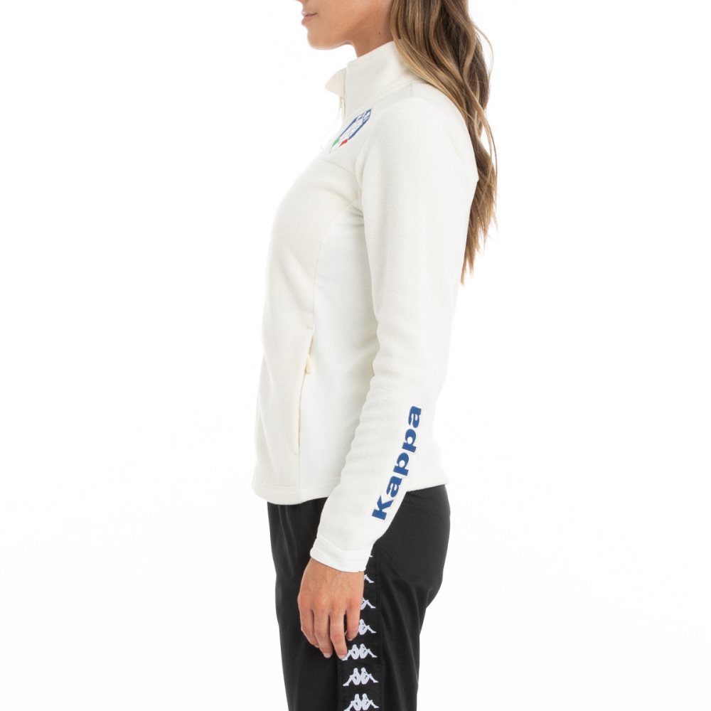 Kappa 6Cento 688 Fisi Fleece Jackets White | JA5231604