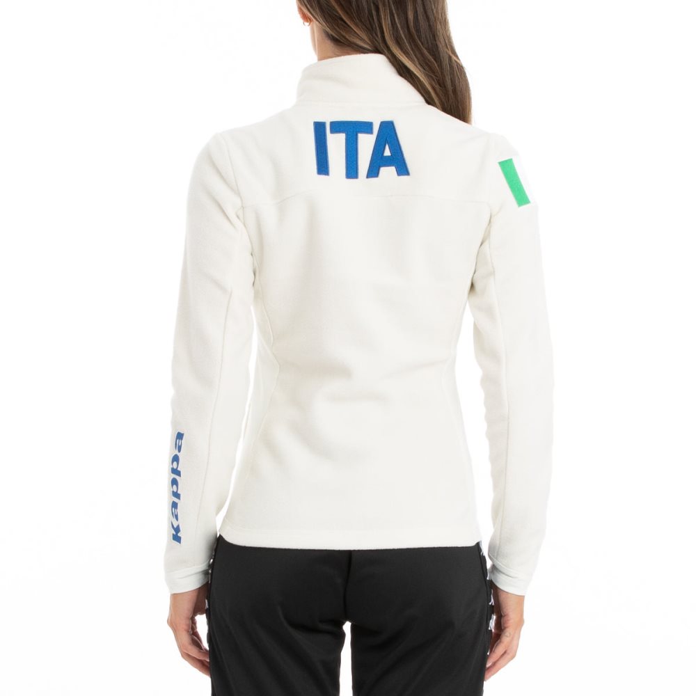 Kappa 6Cento 688 Fisi Fleece Jackets White | JA5231604