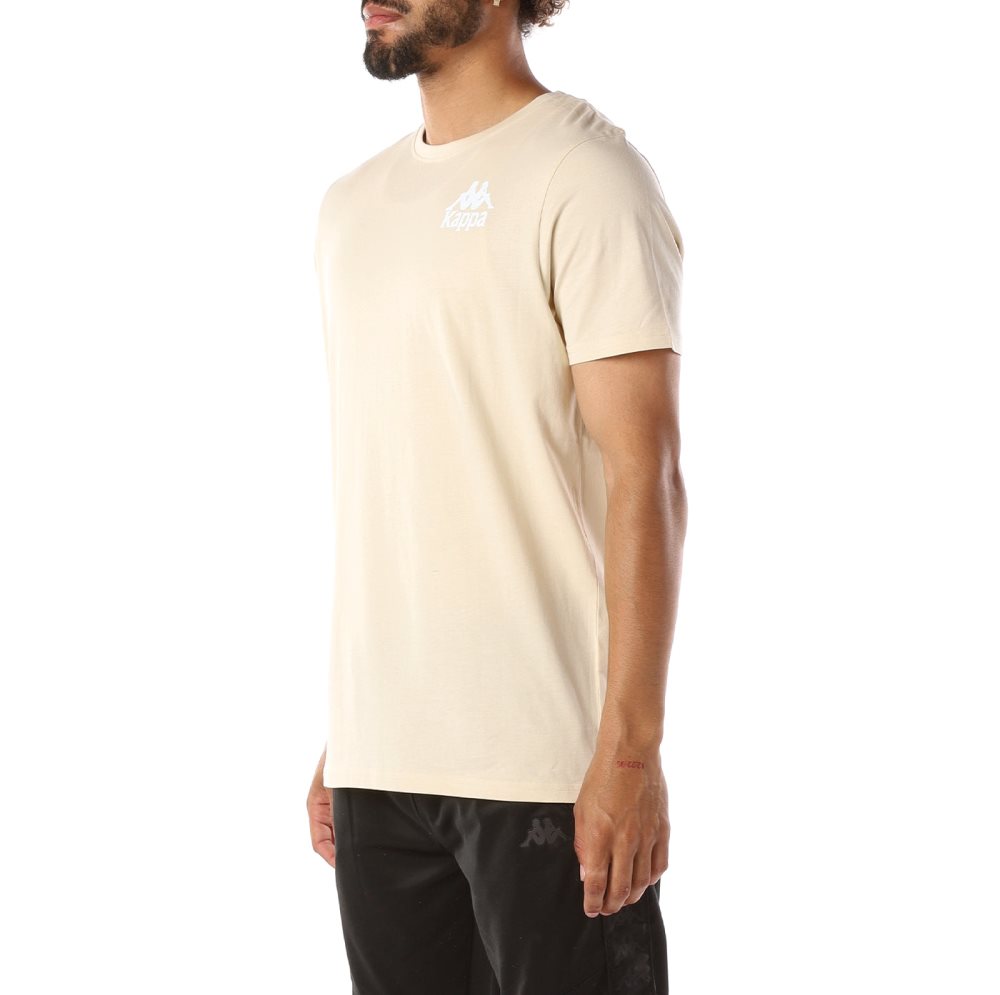 Kappa Authentic Ables T Shirts Beige White | BE7864391