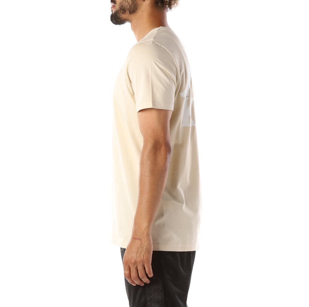 Kappa Authentic Ables T Shirts Beige White | BE7864391