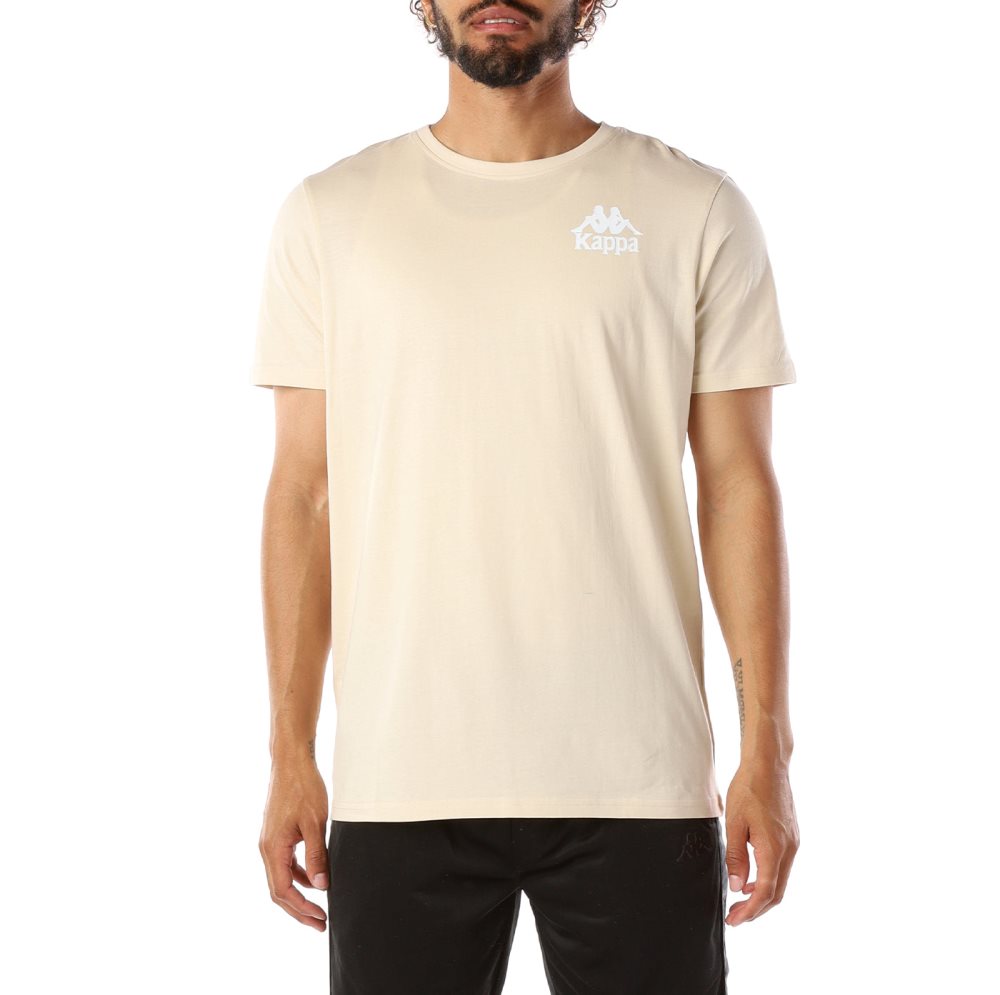Kappa Authentic Ables T Shirts Beige White | BE7864391