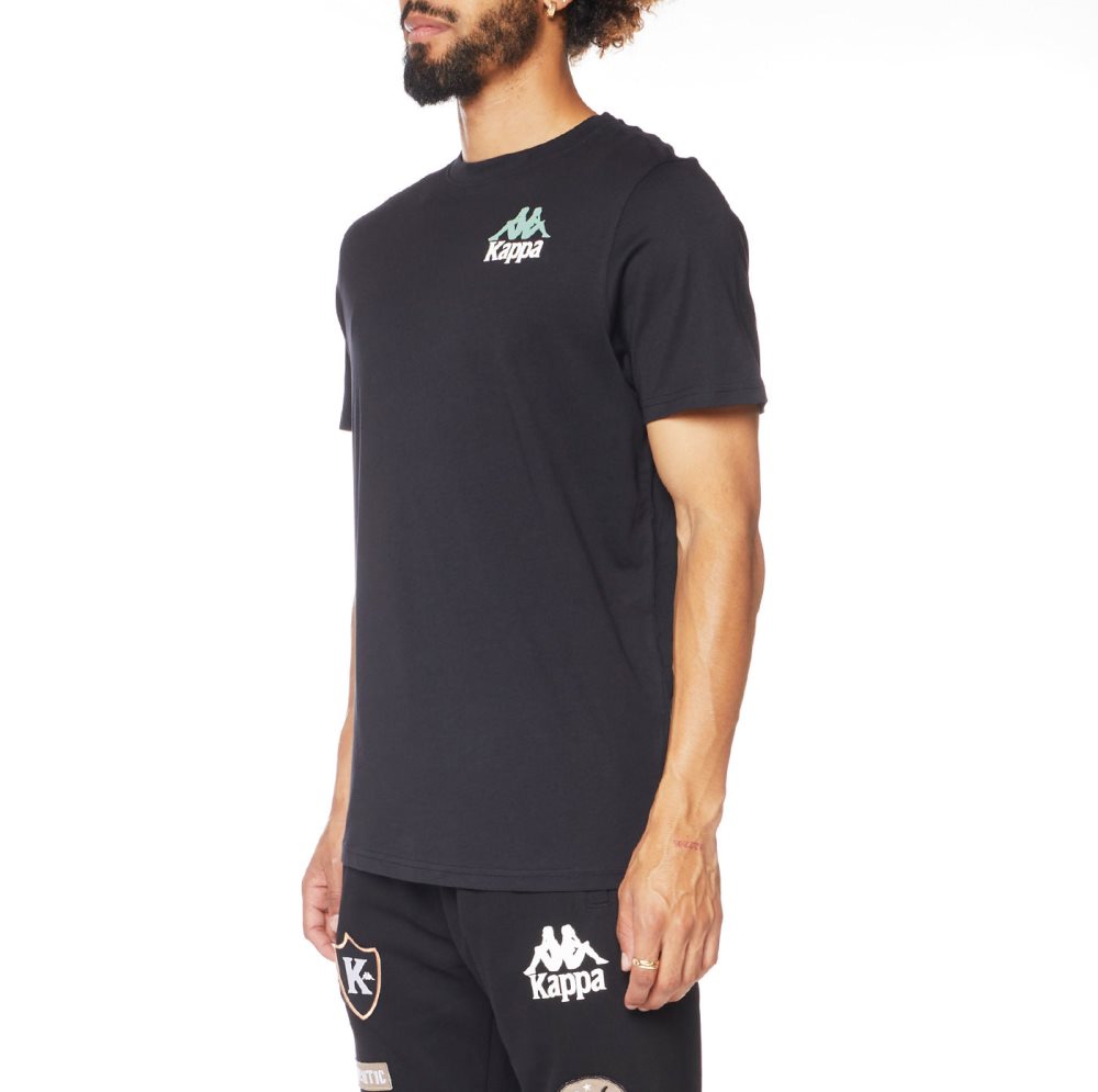Kappa Authentic Ables T Shirts Black | WR5063419