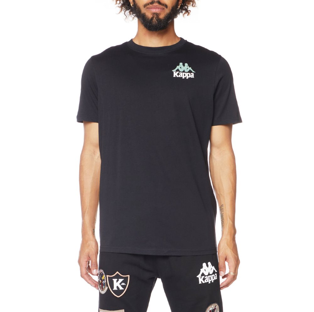 Kappa Authentic Ables T Shirts Black | WR5063419