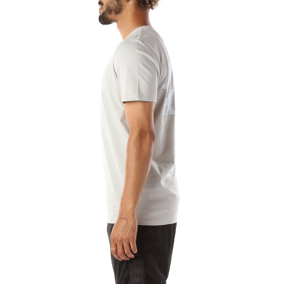 Kappa Authentic Ables T Shirts Grey White | YR5087136
