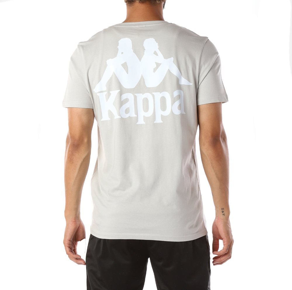 Kappa Authentic Ables T Shirts Grey White | YR5087136