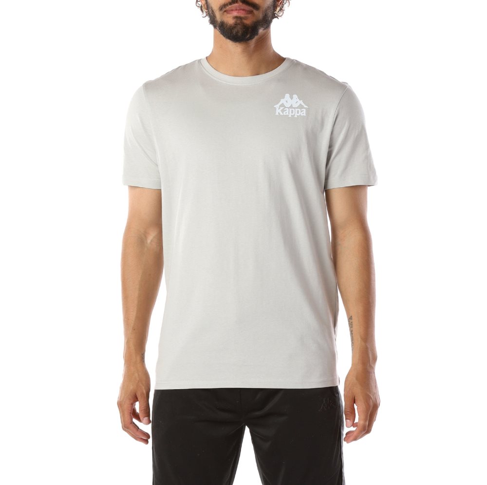 Kappa Authentic Ables T Shirts Grey White | YR5087136