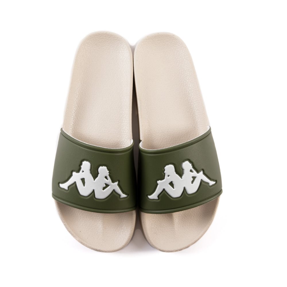 Kappa Authentic Adam 2 Slides Green Olive Grey White | CD4369508