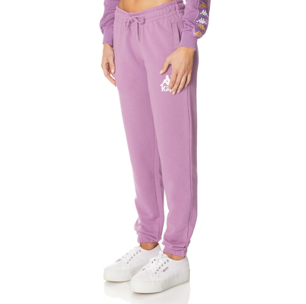 Kappa Authentic Ambalavao Sweatpants Purple Lavender White | LA0983612