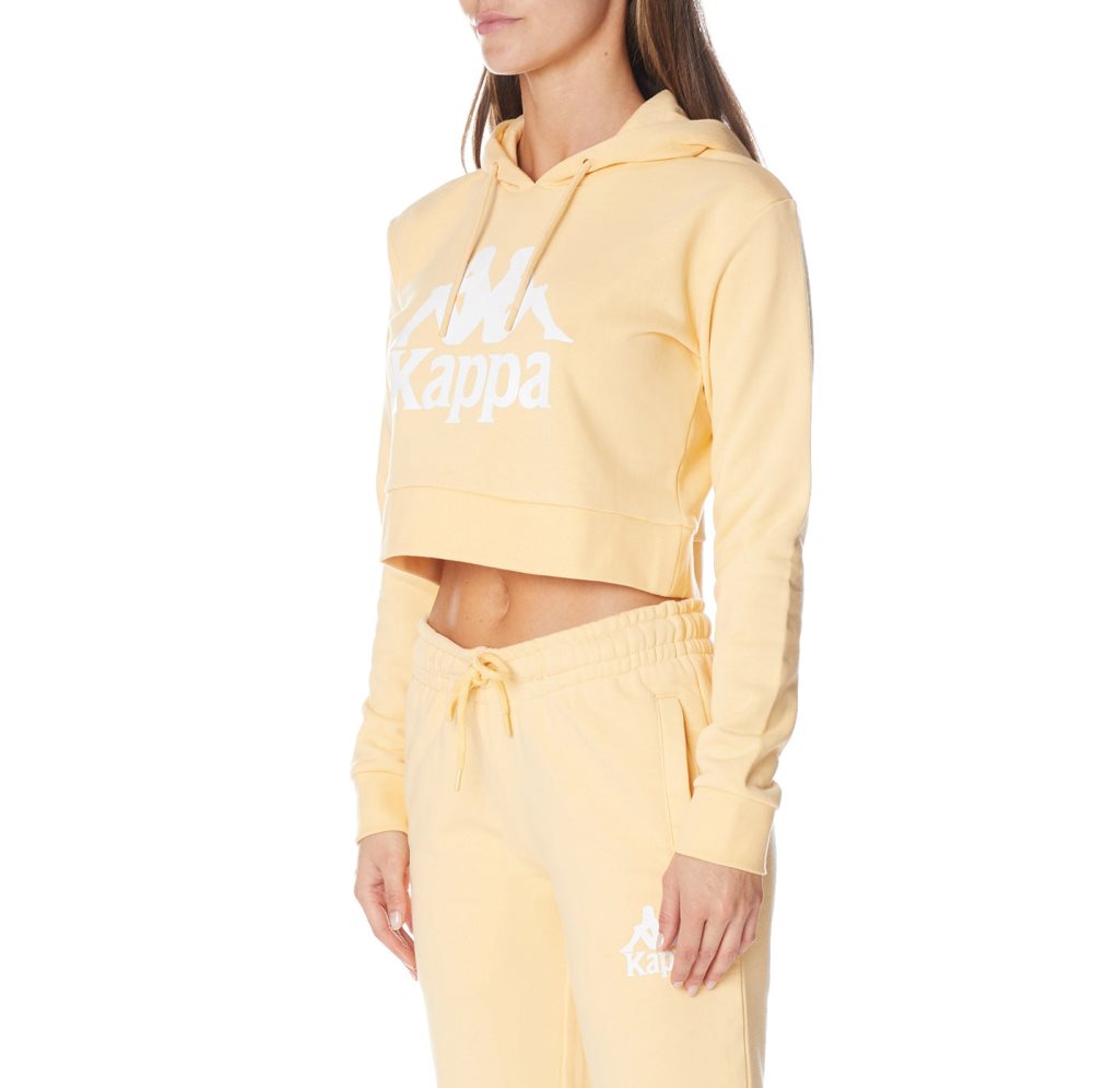 Kappa Authentic Ambatobeny Hoodie Light Yellow White | OS9675130