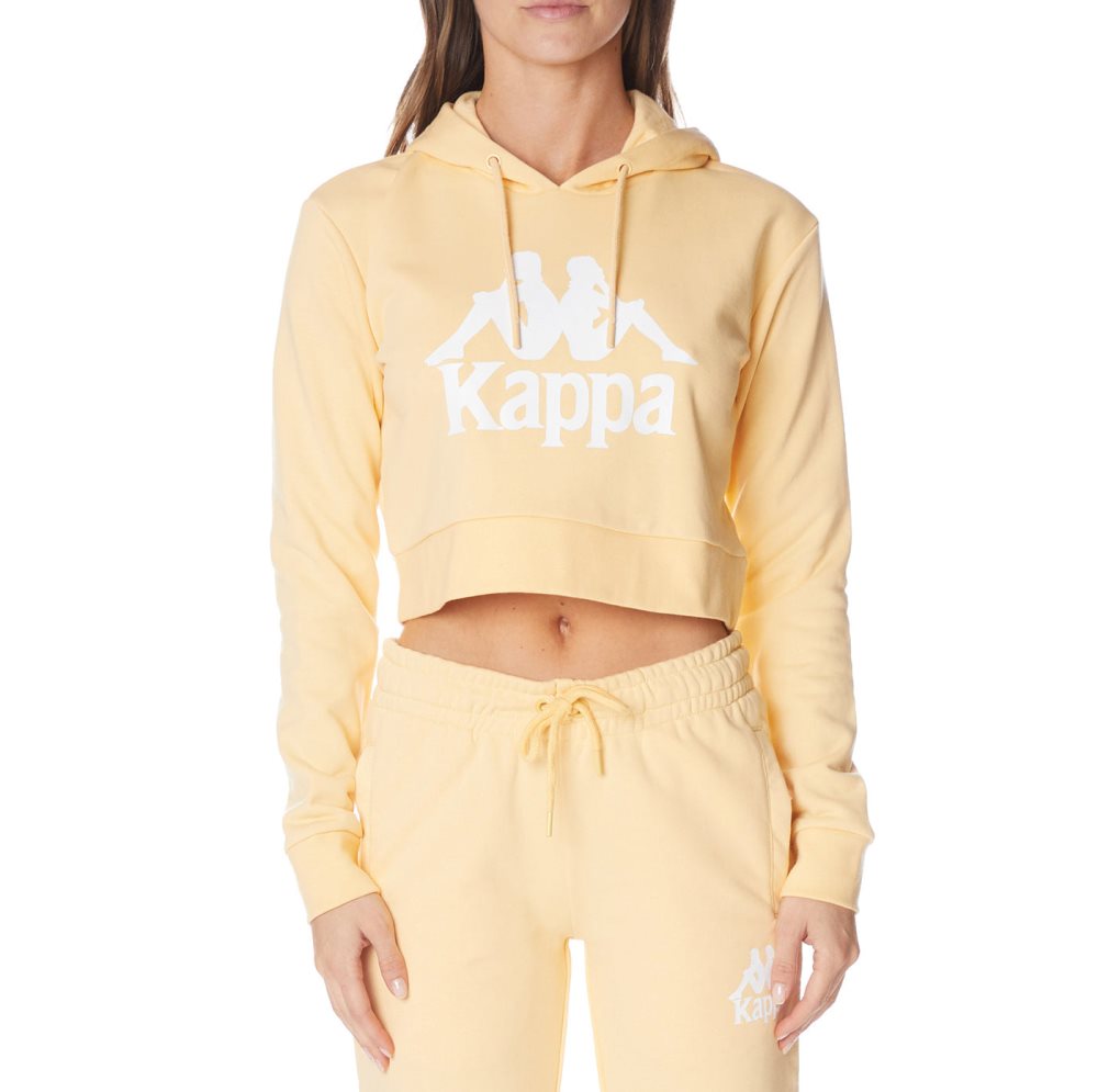 Kappa Authentic Ambatobeny Hoodie Light Yellow White | OS9675130