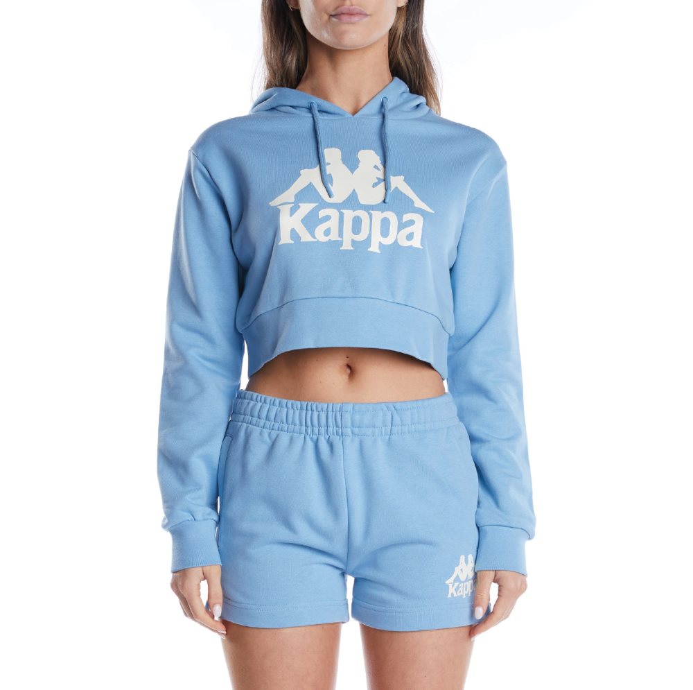 Kappa Authentic Ambatoboeny Hoodie Light Blue Brown | EX4651092