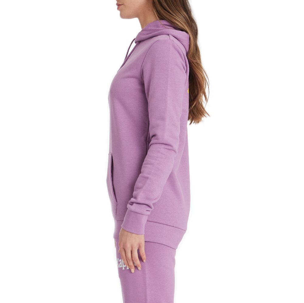 Kappa Authentic Ambenja Hoodie Purple Lavender White | XV3476810