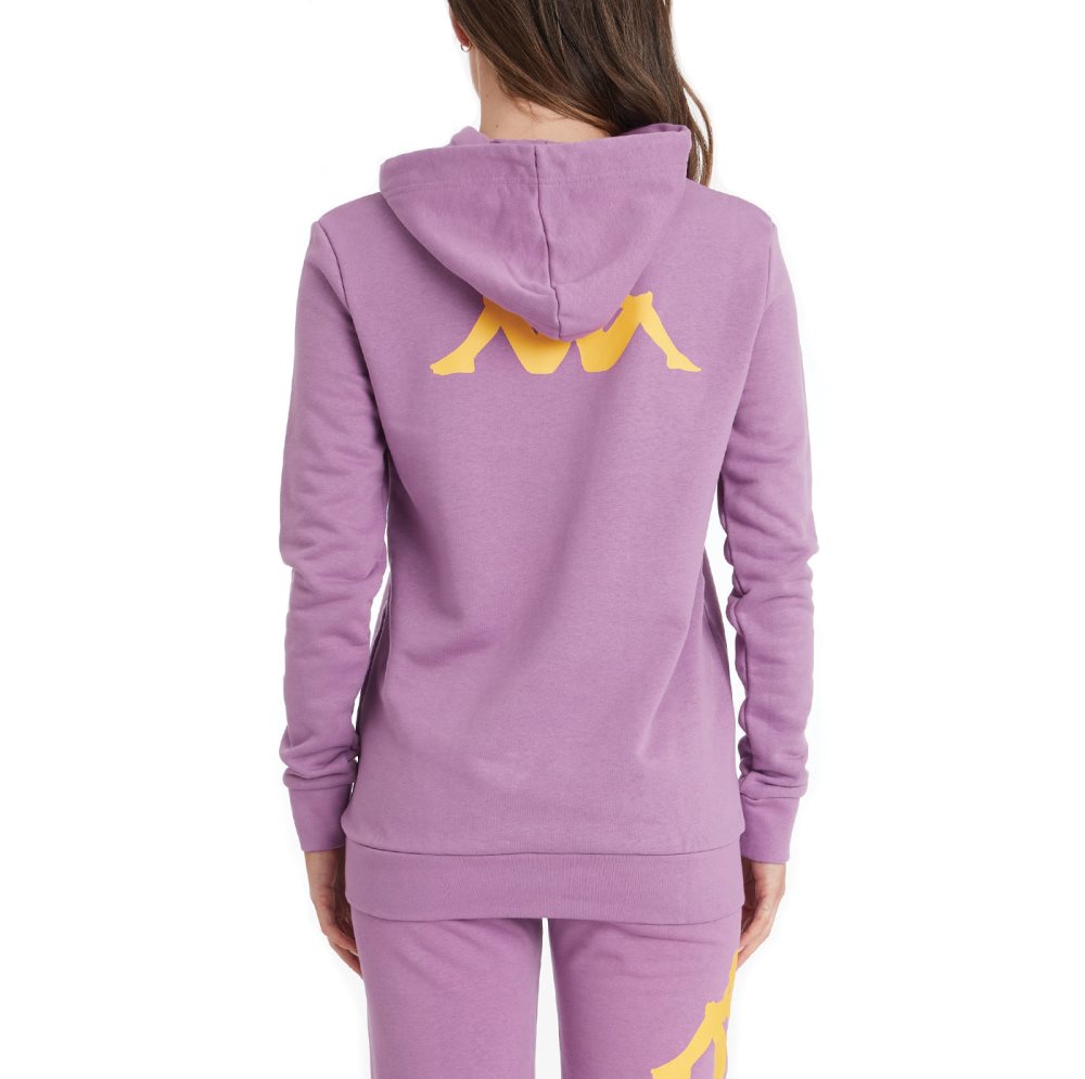 Kappa Authentic Ambenja Hoodie Purple Lavender White | XV3476810