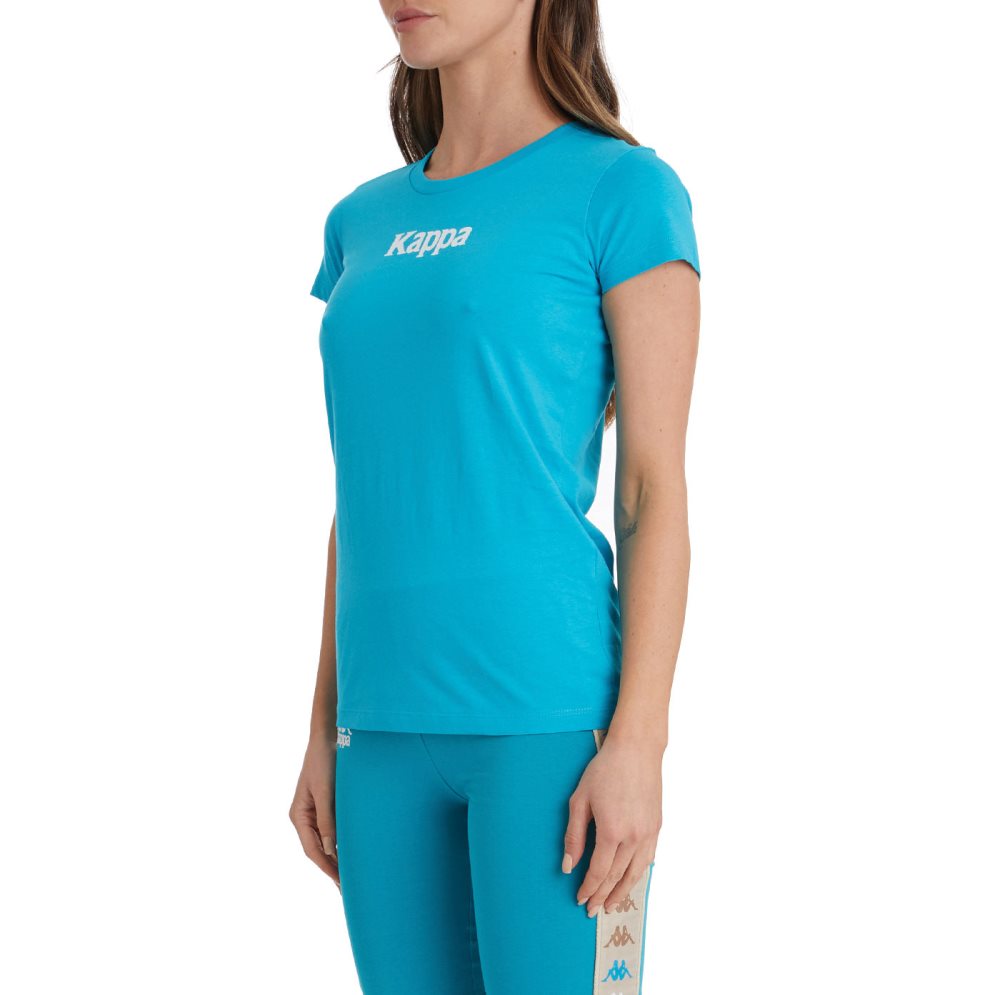 Kappa Authentic Amboasary T Shirts Light Turquoise | MW8145072
