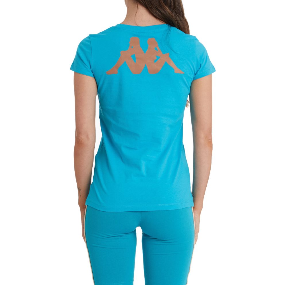 Kappa Authentic Amboasary T Shirts Light Turquoise | MW8145072