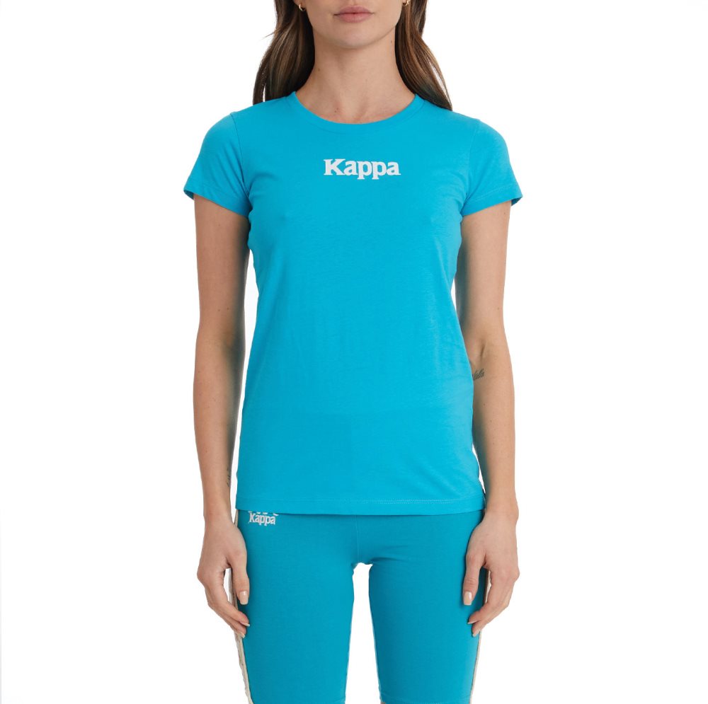Kappa Authentic Amboasary T Shirts Light Turquoise | MW8145072