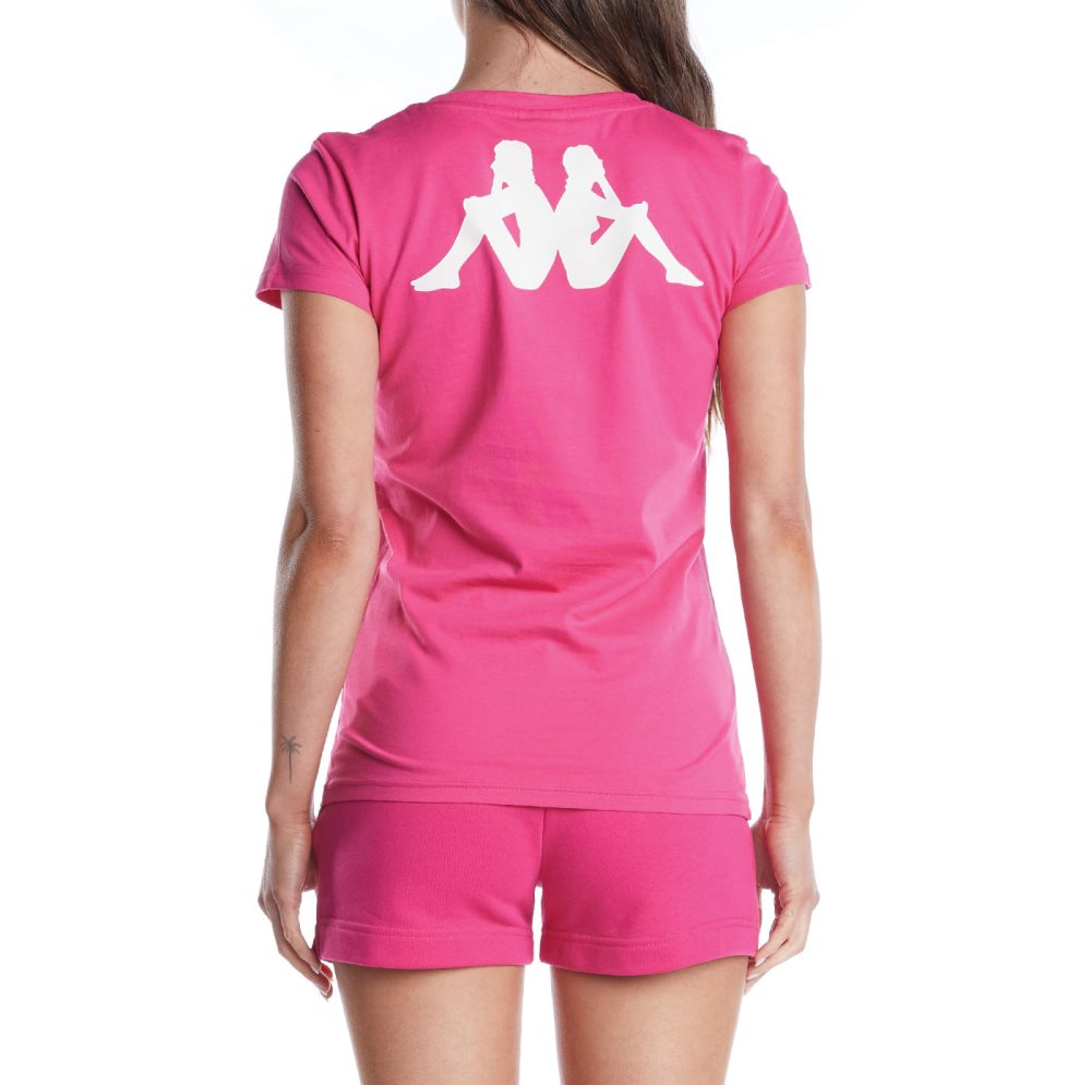 Kappa Authentic Amboasary T Shirts Pink Black | NG9631842