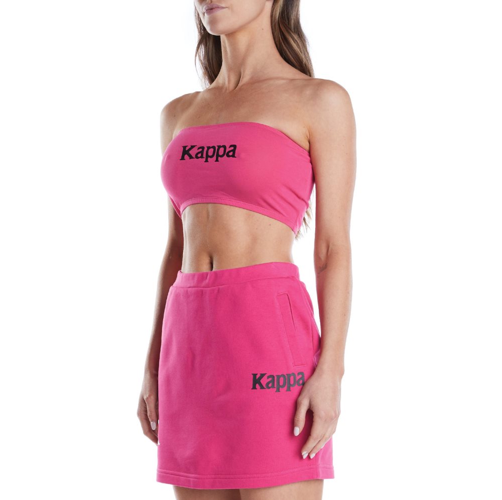 Kappa Authentic Ambohidratrimo Tube Top Sports Bra Pink Black | KJ3069824