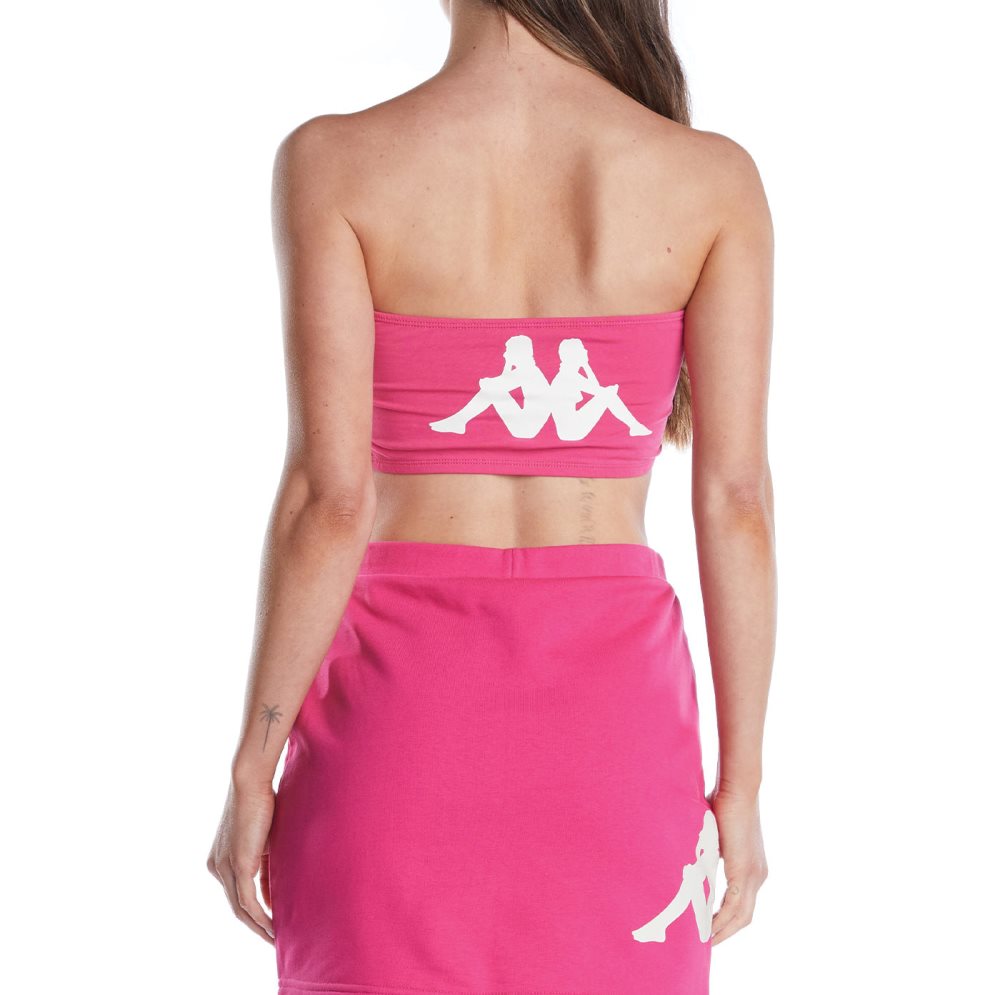 Kappa Authentic Ambohidratrimo Tube Top Sports Bra Pink Black | KJ3069824