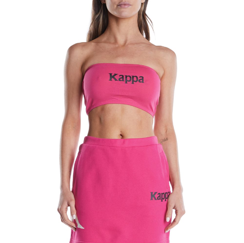 Kappa Authentic Ambohidratrimo Tube Top Sports Bra Pink Black | KJ3069824