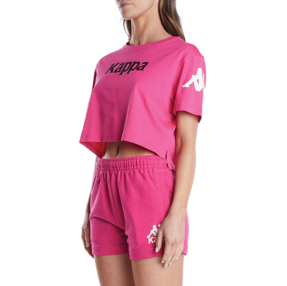 Kappa Authentic Amilk T Shirts Pink Black | KX1253890