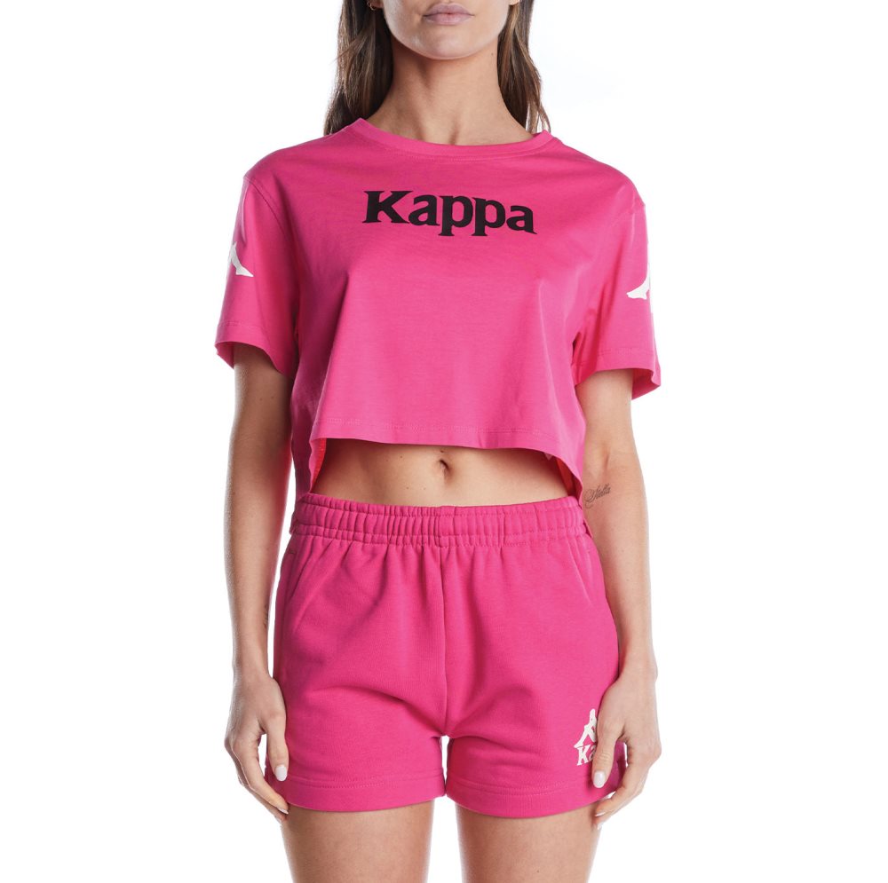 Kappa Authentic Amilk T Shirts Pink Black | KX1253890
