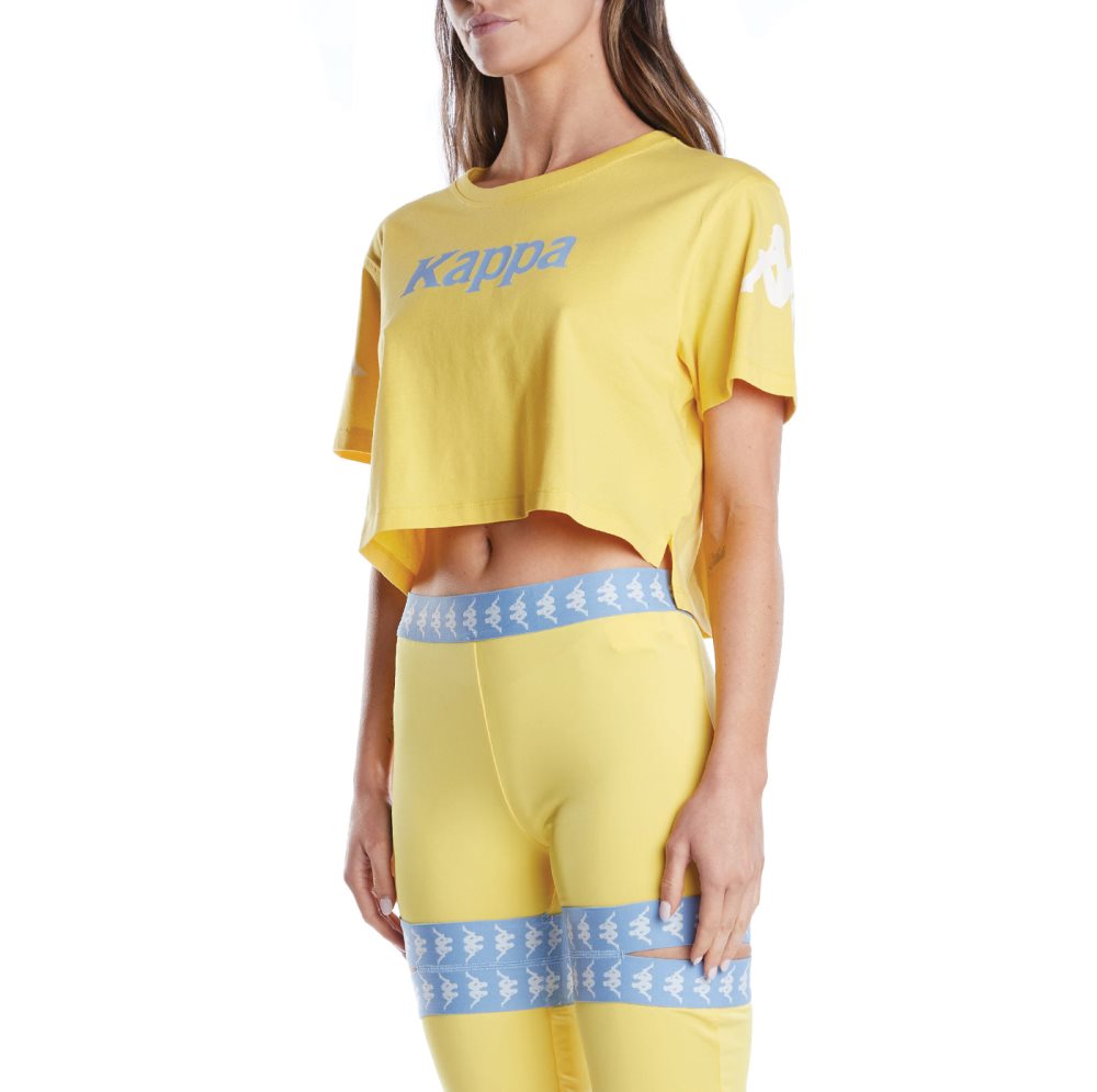 Kappa Authentic Amilk T Shirts Yellow Light Blue | DI0724193