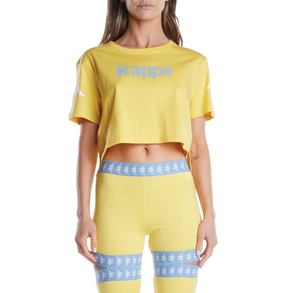 Kappa Authentic Amilk T Shirts Yellow Light Blue | DI0724193