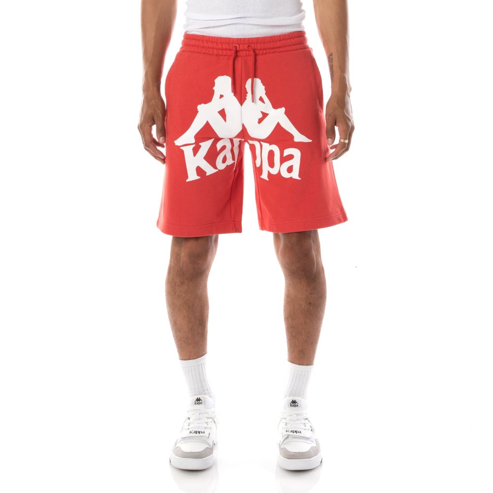 Kappa Authentic Anjuan Shorts Red White | ZE0894735