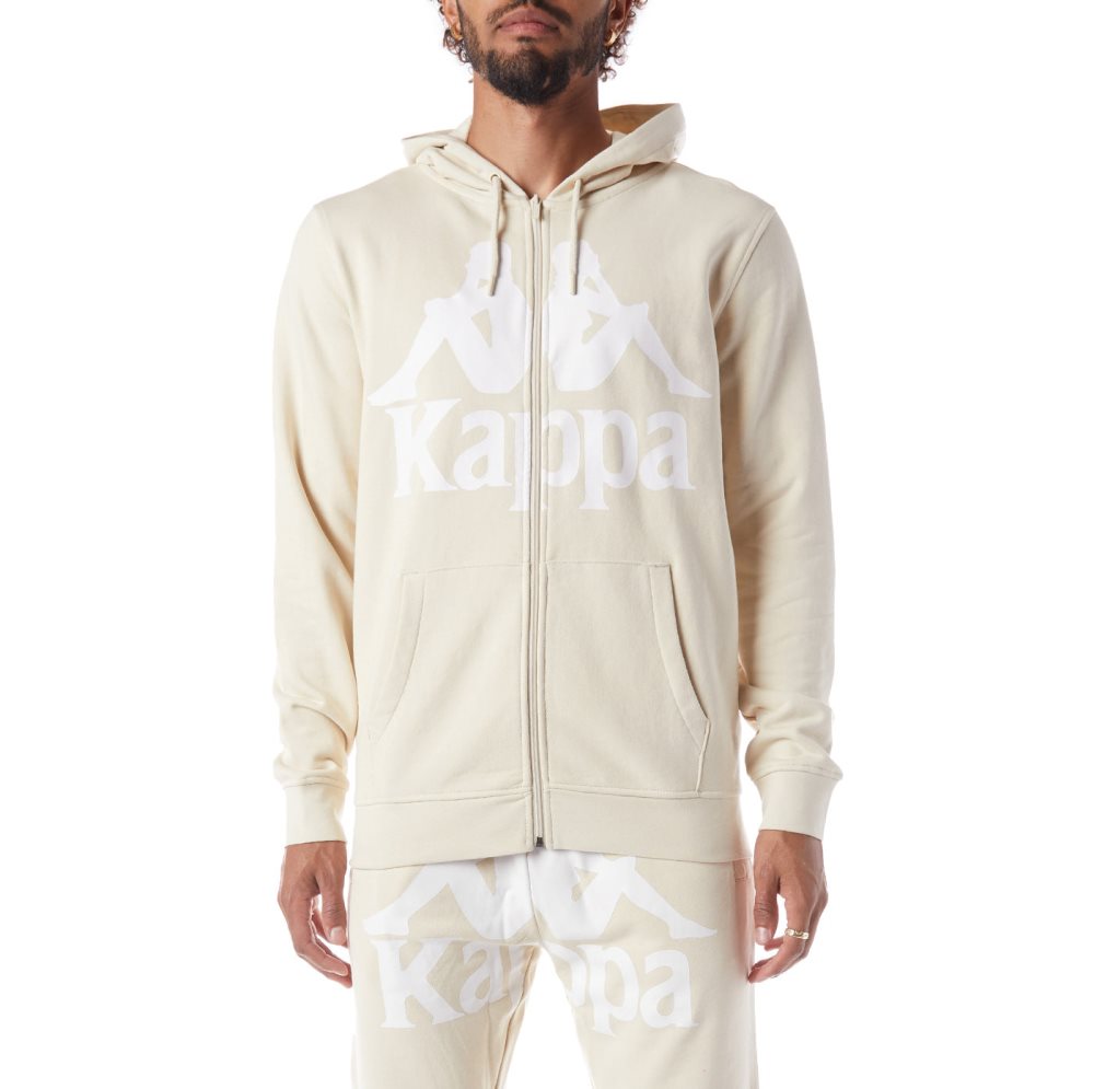 Kappa Authentic Awert Hoodie Beige White | VH9483715