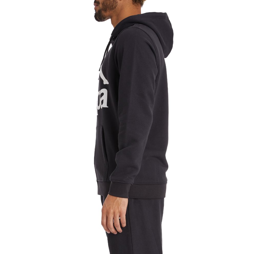 Kappa Authentic Awert Hoodie Black White | ZO9032178