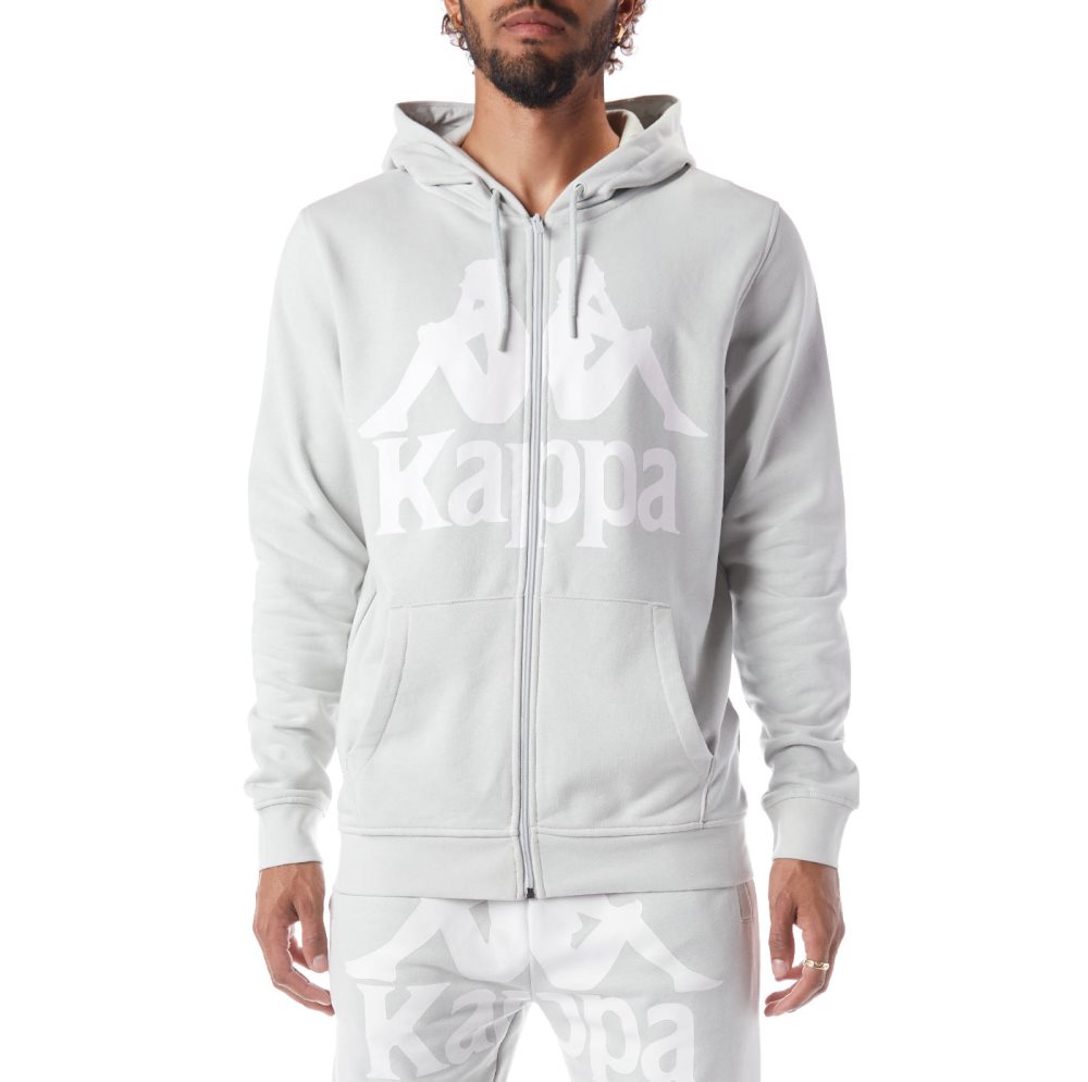 Kappa Authentic Awert Hoodie Grey White | IA3546107