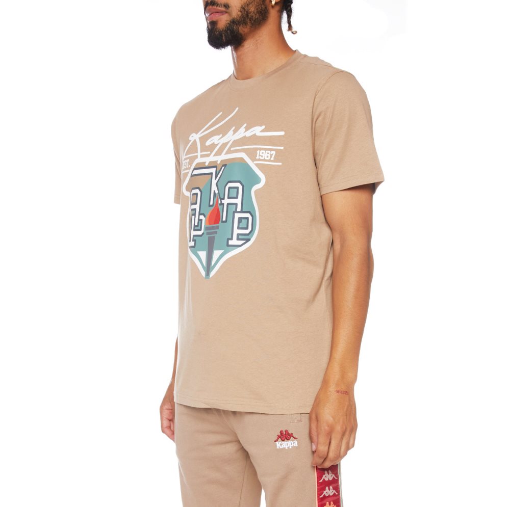 Kappa Authentic Bergen T Shirts Brown | AJ5362147