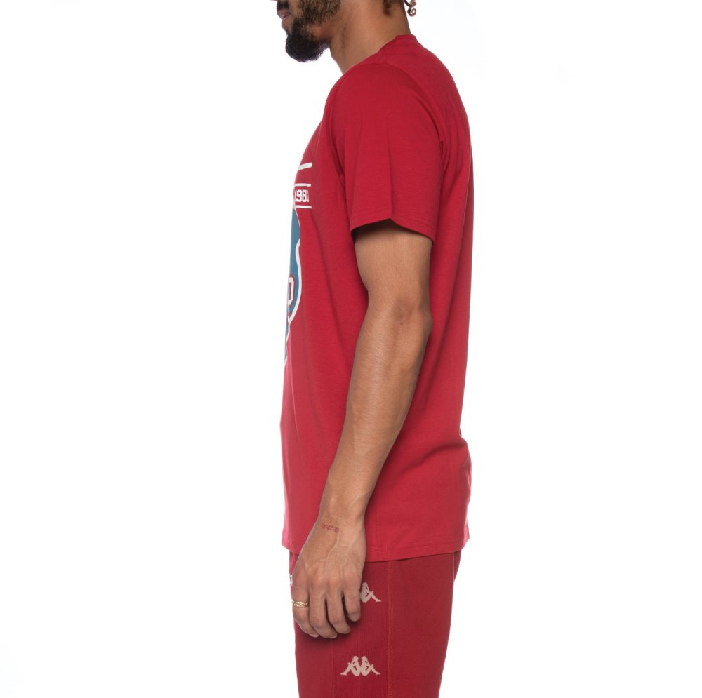 Kappa Authentic Bergen T Shirts Burgundy | NZ6507483