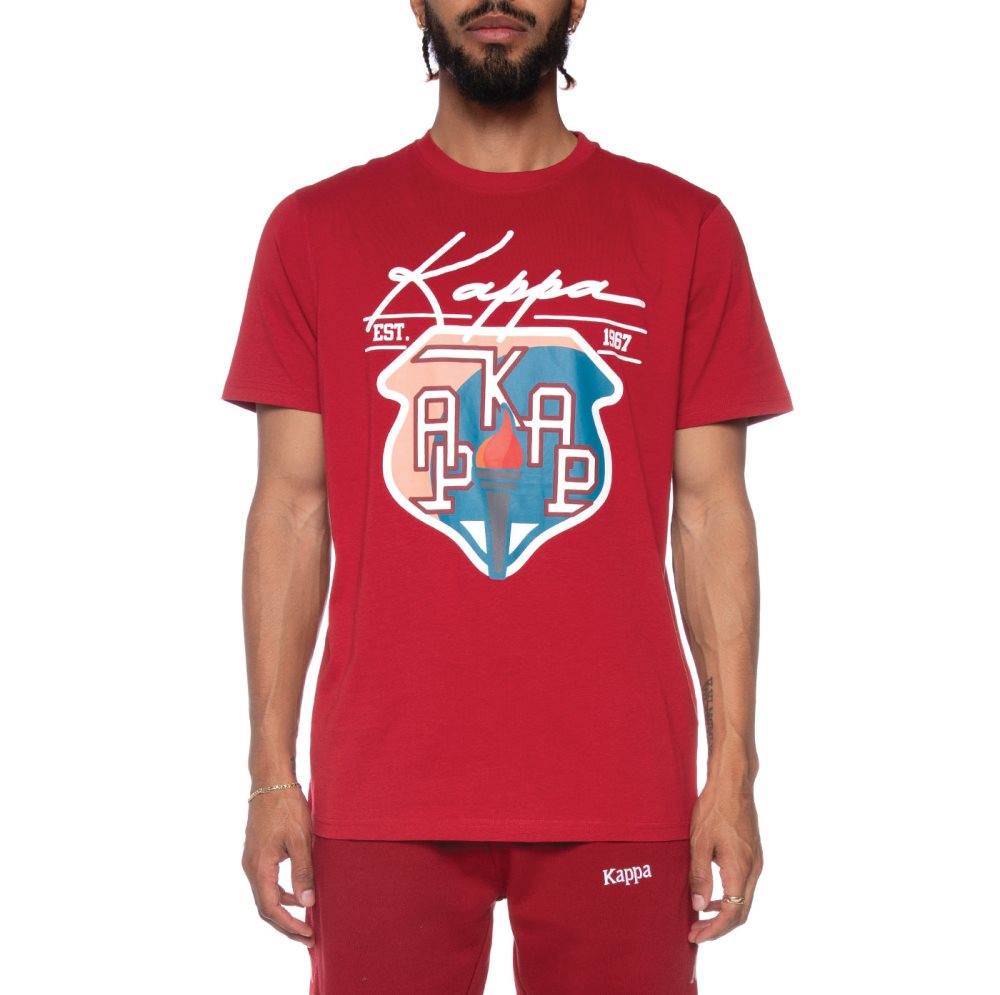 Kappa Authentic Bergen T Shirts Burgundy | NZ6507483