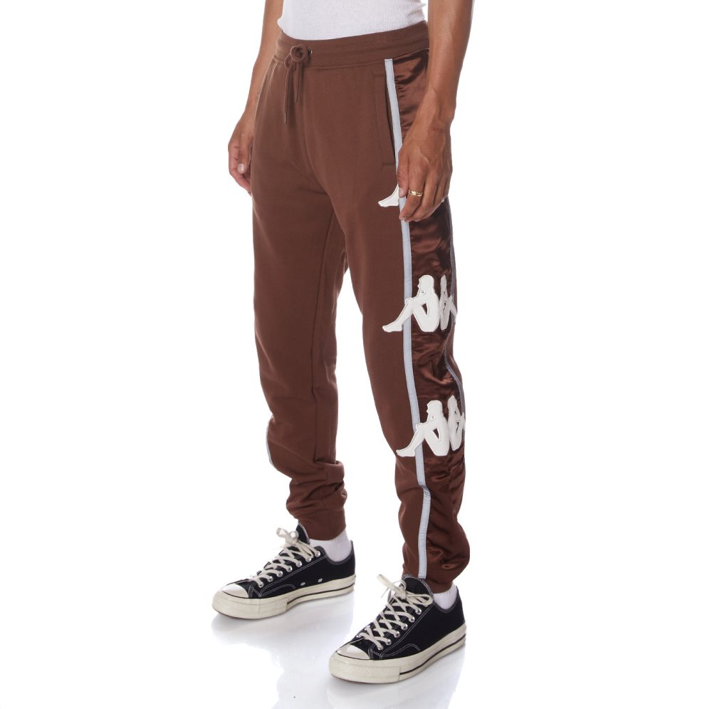 Kappa Authentic Clint Sweatpants Brown White | CA4078915