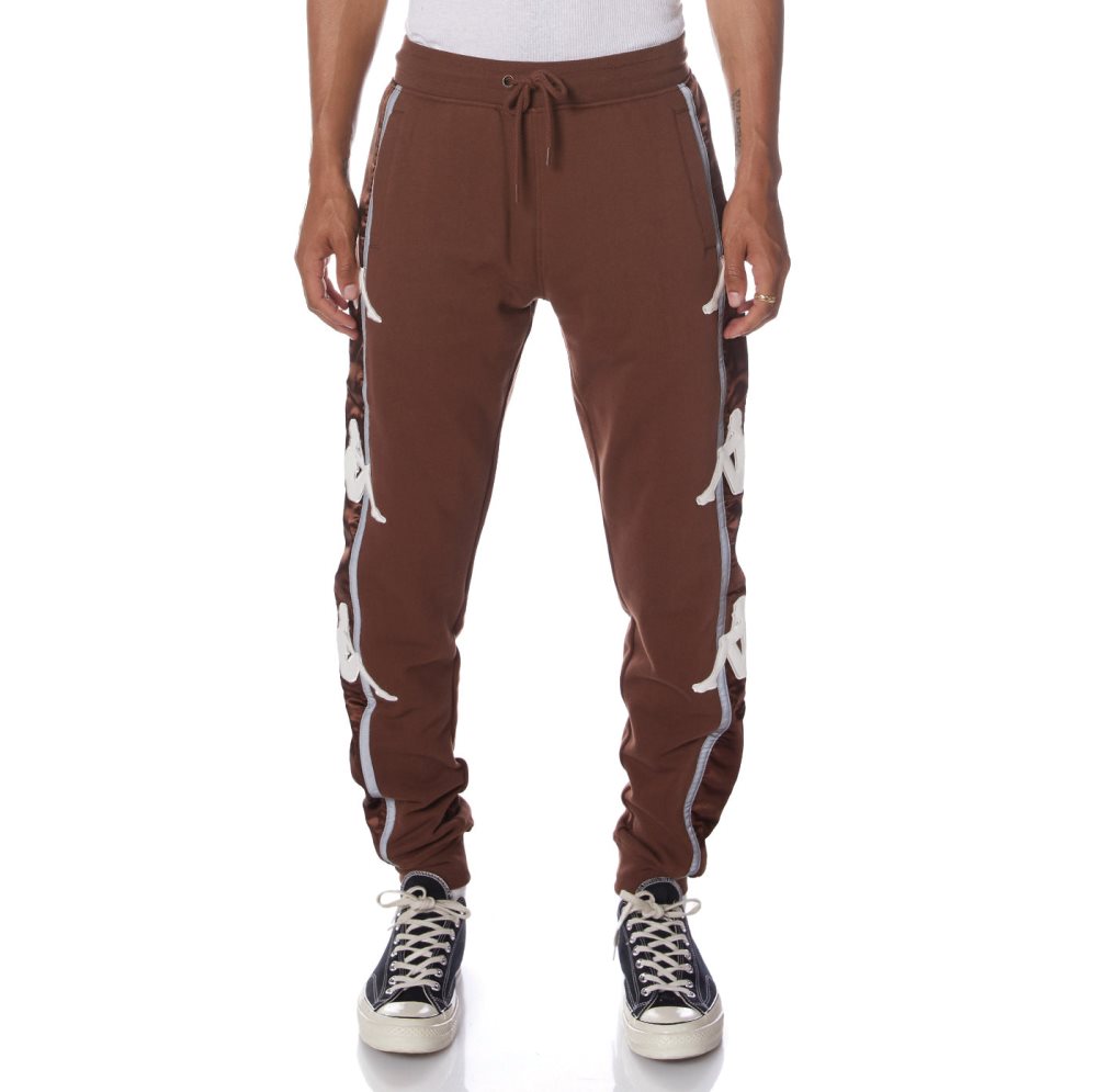 Kappa Authentic Clint Sweatpants Brown White | ME2510368