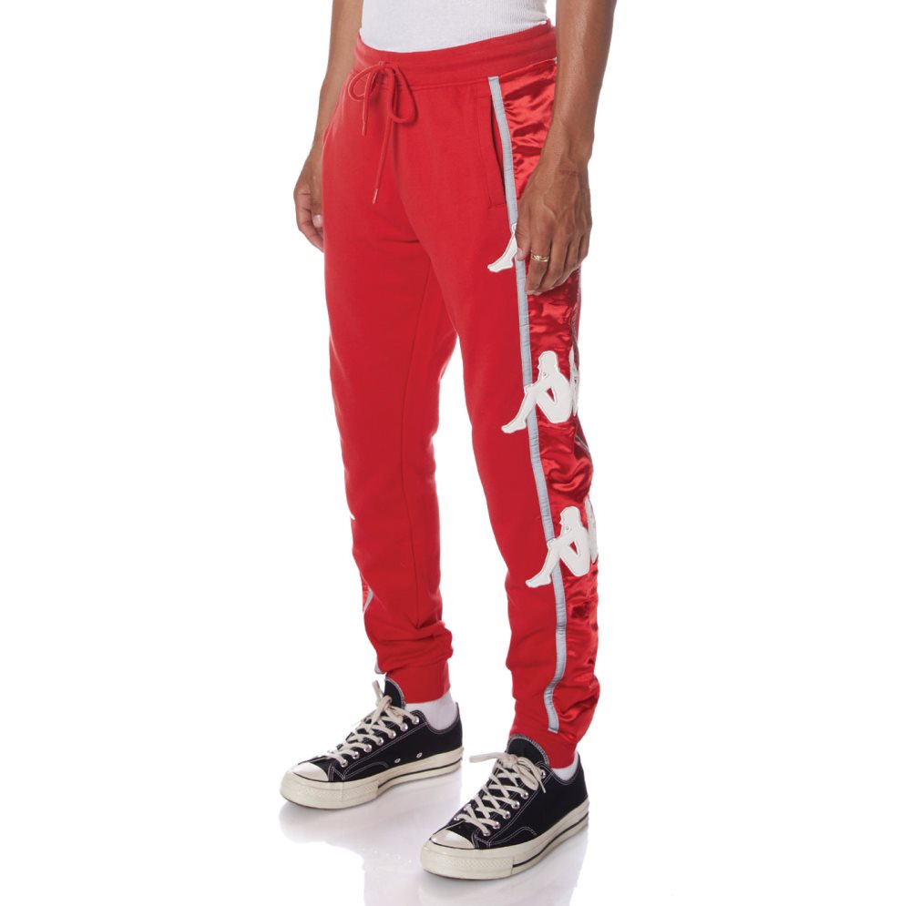 Kappa Authentic Clint Sweatpants Red White | DZ6207489