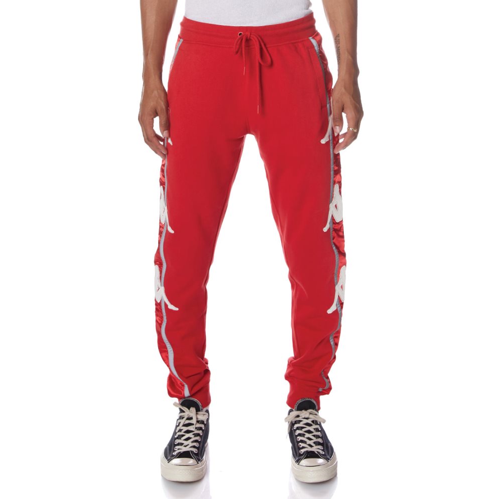 Kappa Authentic Clint Sweatpants Red White | DZ6207489