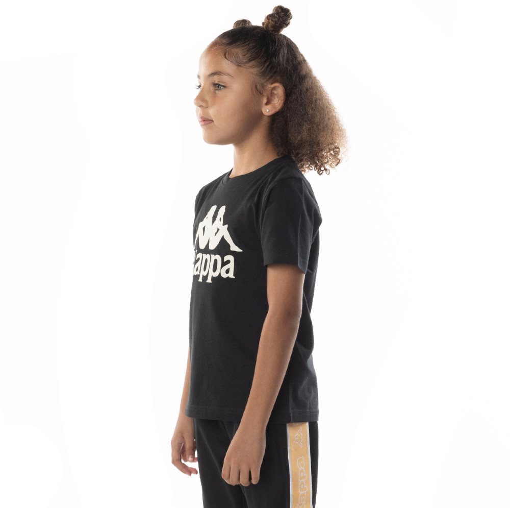 Kappa Authentic Esstesi T Shirts Black Brown | CI1940672