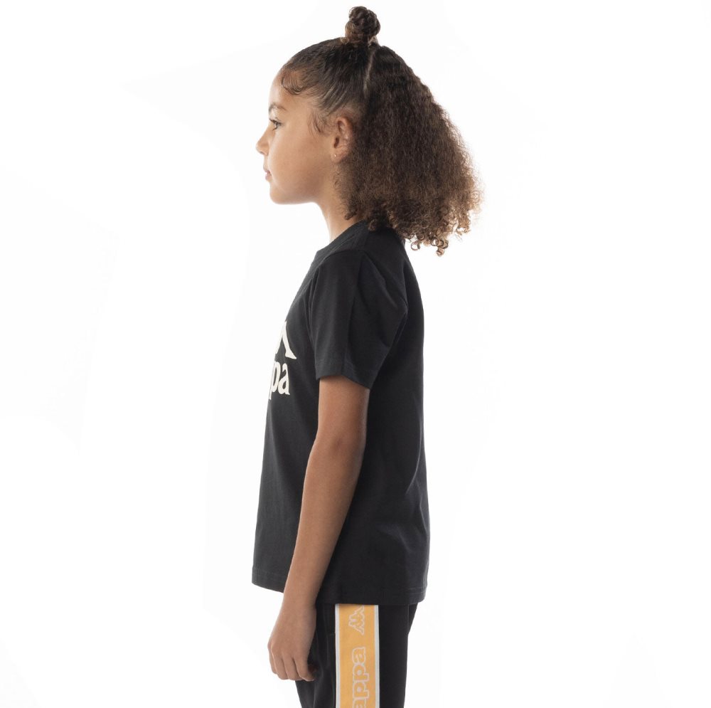 Kappa Authentic Esstesi T Shirts Black Brown | CI1940672