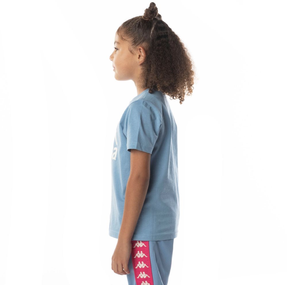 Kappa Authentic Esstesi T Shirts Light Blue Brown | VR7425603