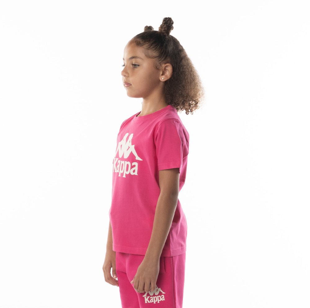 Kappa Authentic Esstesi T Shirts Pink Brown | UO2879463